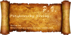 Petykovszky Vivien névjegykártya